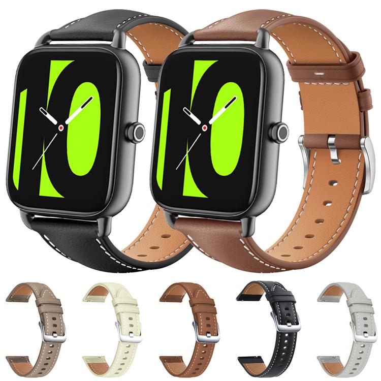 22mm For Xiaomi Watch S3/2 Pro/S2/S1 xDfind Flat Head Black Shark Fine Grain Leather Watch Band