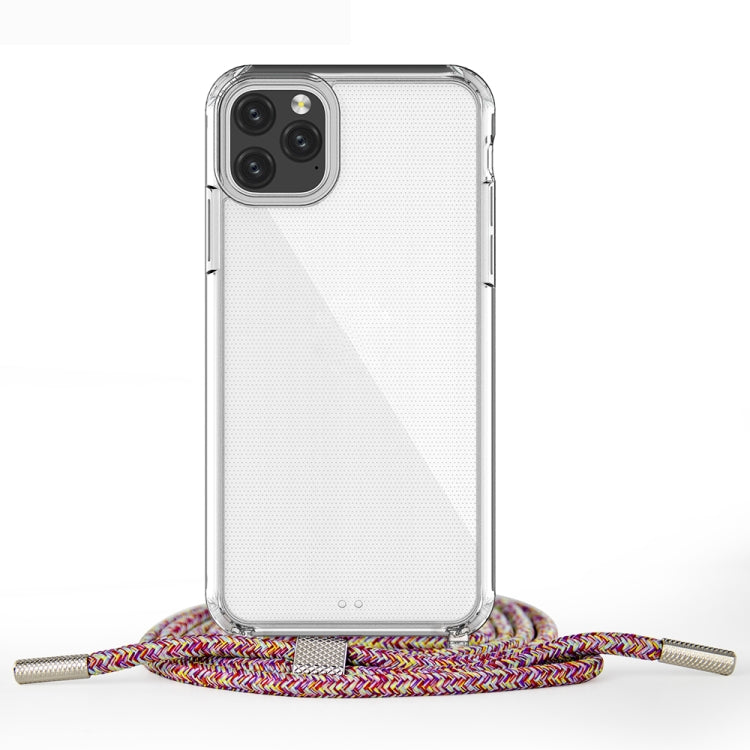 For iPhone 11 PC+TPU Transparent All-inclusive Acrylic 2-in-1 Shockproof Phone Protective Case with Lanyard