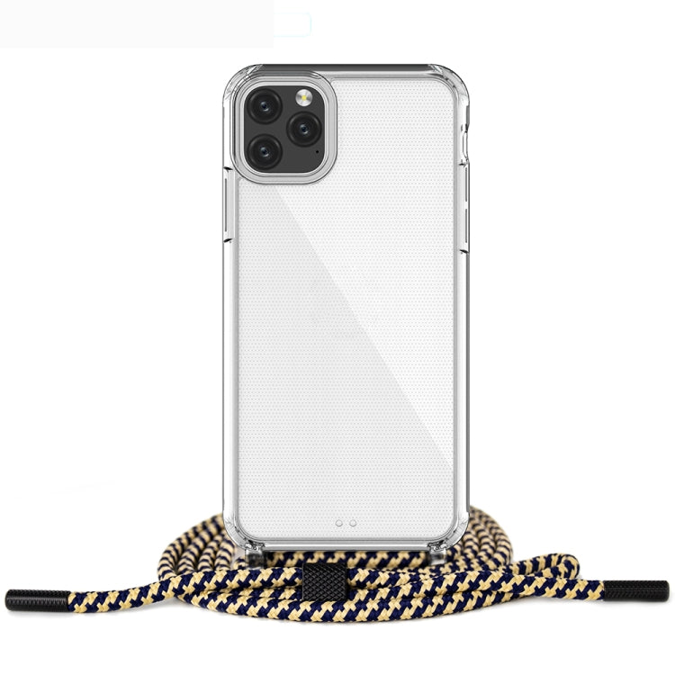 For iPhone 11 Pro Max PC+TPU Transparent All-inclusive Acrylic 2-in-1 Shockproof Phone Protective Case with Lanyard