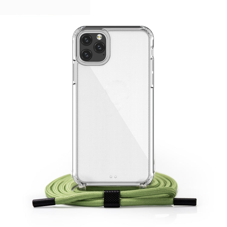 For iPhone 11 Pro Max PC+TPU Transparent All-inclusive Acrylic 2-in-1 Shockproof Phone Protective Case with Lanyard