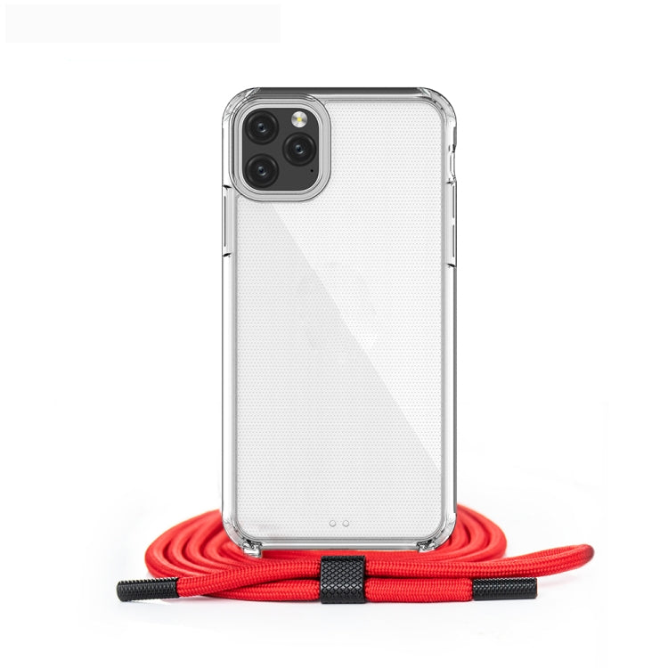 For iPhone 11 Pro Max PC+TPU Transparent All-inclusive Acrylic 2-in-1 Shockproof Phone Protective Case with Lanyard