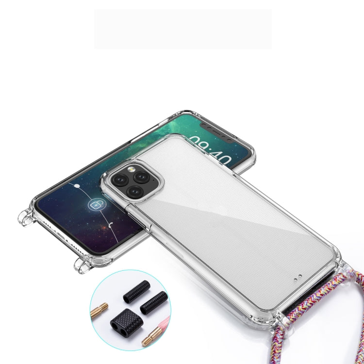 For iPhone 11 Pro Max PC+TPU Transparent All-inclusive Acrylic 2-in-1 Shockproof Phone Protective Case with Lanyard