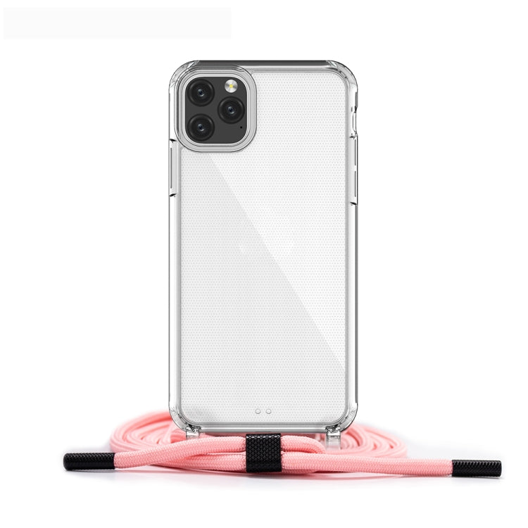 For iPhone 11 Pro Max PC+TPU Transparent All-inclusive Acrylic 2-in-1 Shockproof Phone Protective Case with Lanyard
