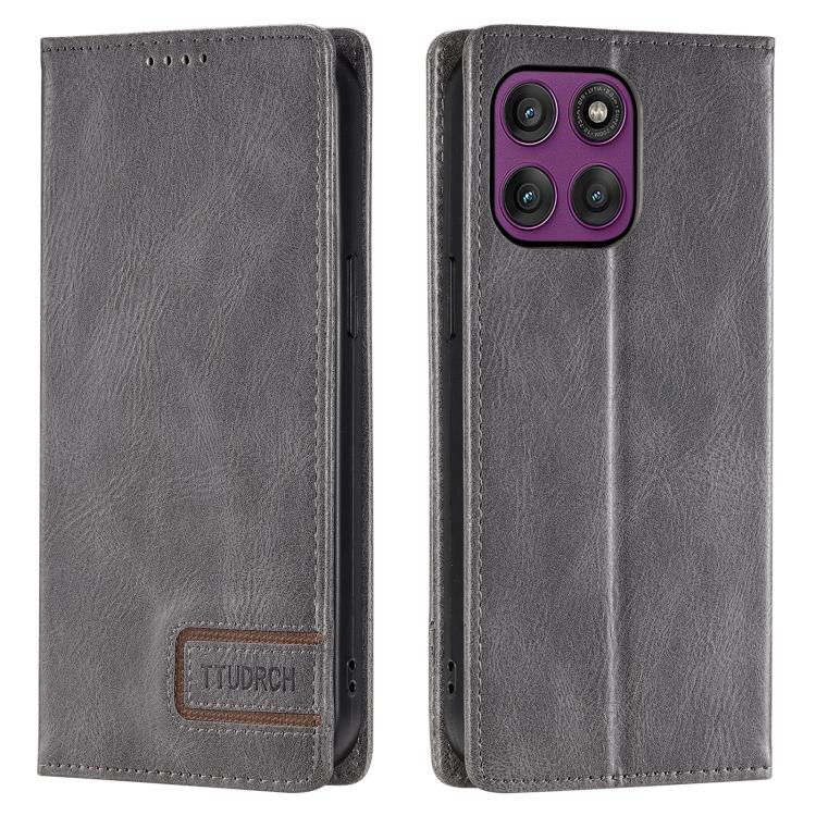 For Motorola Edge 60 Pro TTUDRCH RFID Retro Texture Magnetic Leather Phone Case
