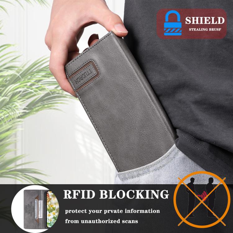 For Motorola Edge 60 Pro TTUDRCH RFID Retro Texture Magnetic Leather Phone Case