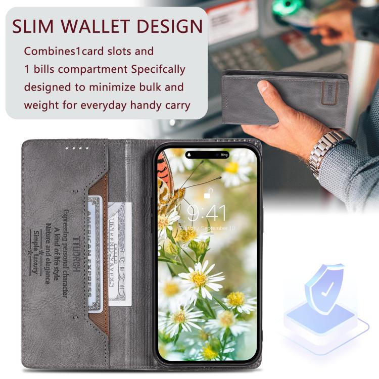 For Motorola Edge 60 Pro TTUDRCH RFID Retro Texture Magnetic Leather Phone Case