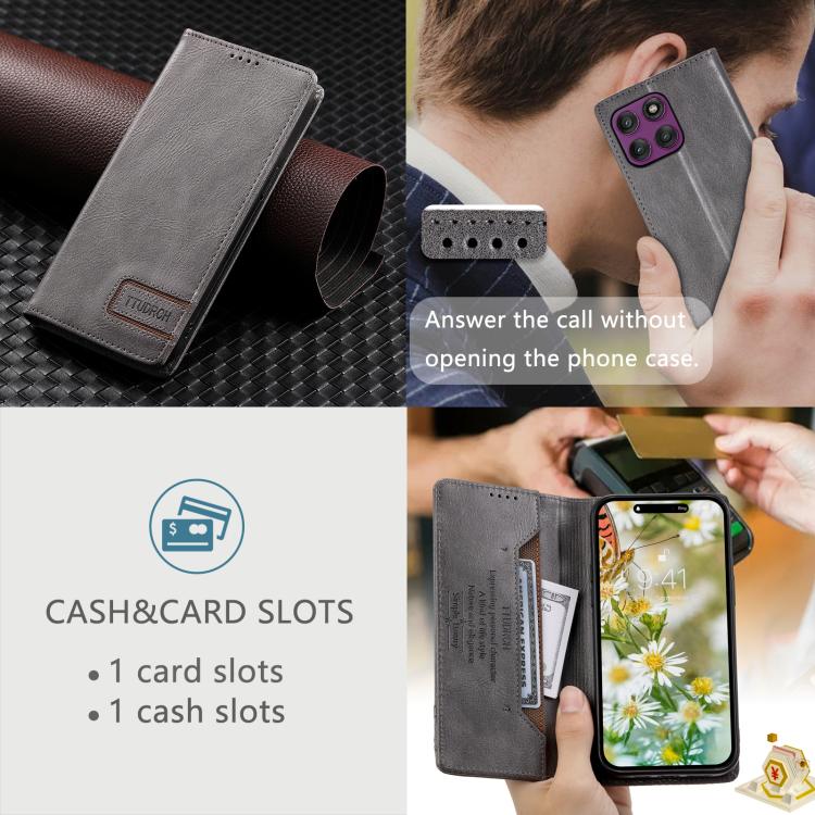 For Motorola Edge 60 Pro TTUDRCH RFID Retro Texture Magnetic Leather Phone Case