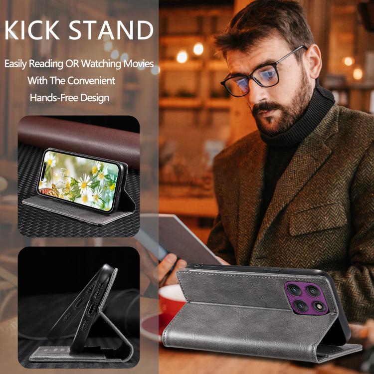 For Motorola Edge 60 Pro TTUDRCH RFID Retro Texture Magnetic Leather Phone Case