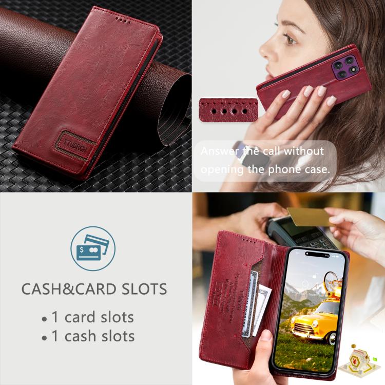 For Motorola Edge 60 Pro TTUDRCH RFID Retro Texture Magnetic Leather Phone Case