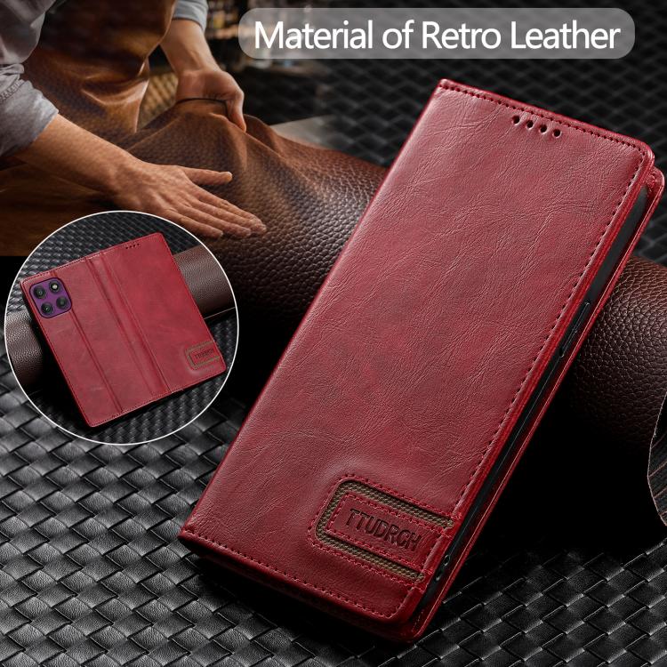 For Motorola Edge 60 Pro TTUDRCH RFID Retro Texture Magnetic Leather Phone Case