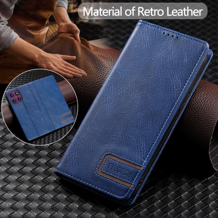 For Motorola Edge 60 Pro TTUDRCH RFID Retro Texture Magnetic Leather Phone Case