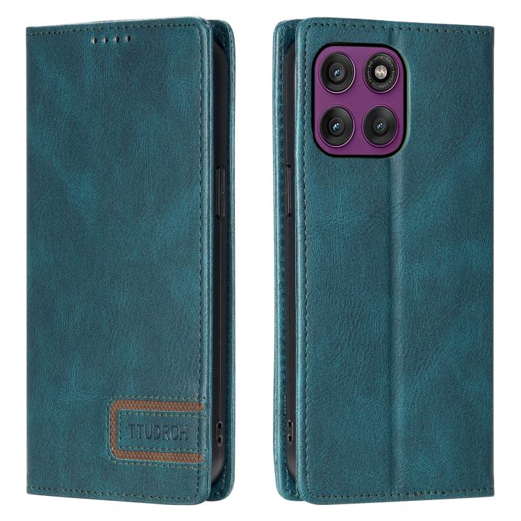 For Motorola Edge 60 Pro TTUDRCH RFID Retro Texture Magnetic Leather Phone Case