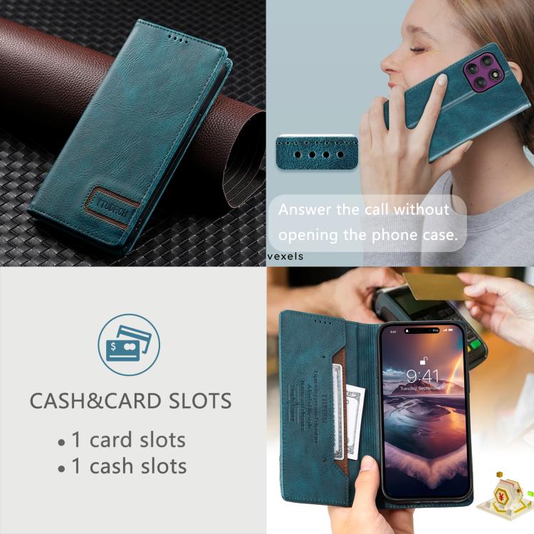 For Motorola Edge 60 Pro TTUDRCH RFID Retro Texture Magnetic Leather Phone Case