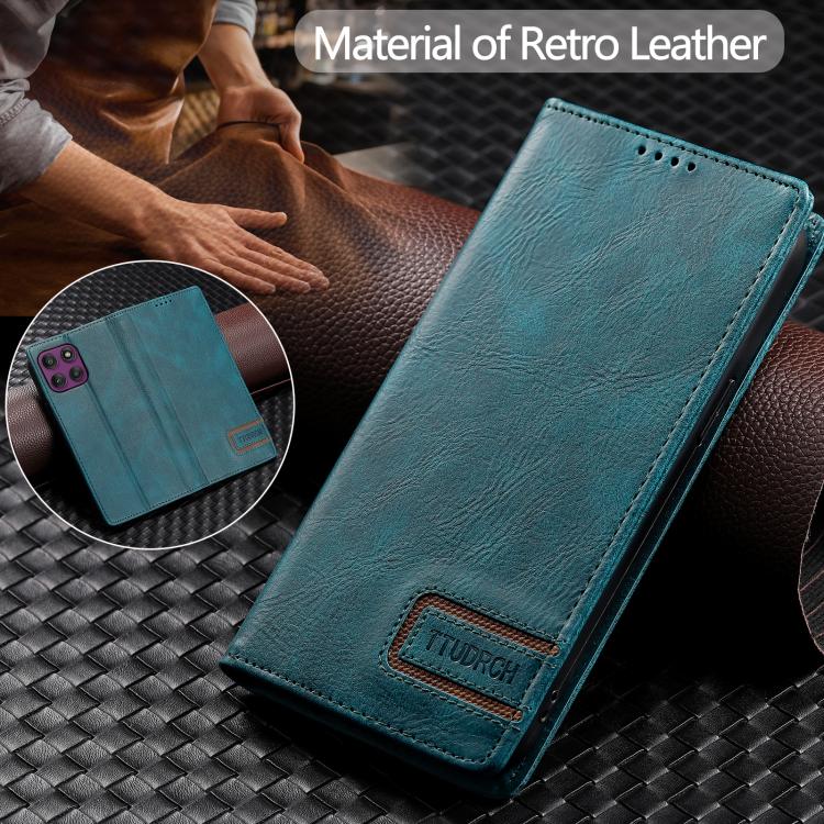 For Motorola Edge 60 Pro TTUDRCH RFID Retro Texture Magnetic Leather Phone Case
