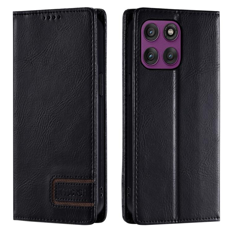 For Motorola Edge 60 Pro TTUDRCH RFID Retro Texture Magnetic Leather Phone Case