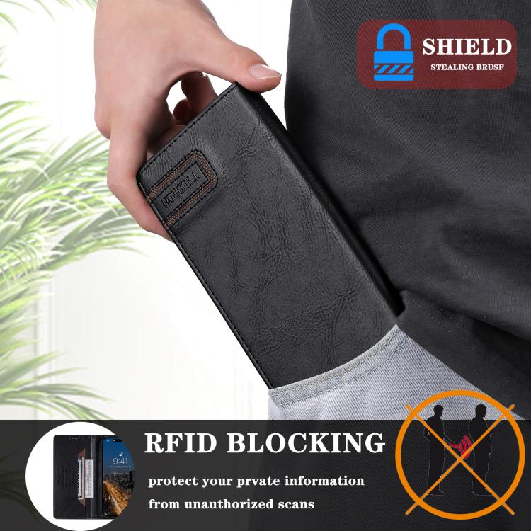 For Motorola Edge 60 Pro TTUDRCH RFID Retro Texture Magnetic Leather Phone Case