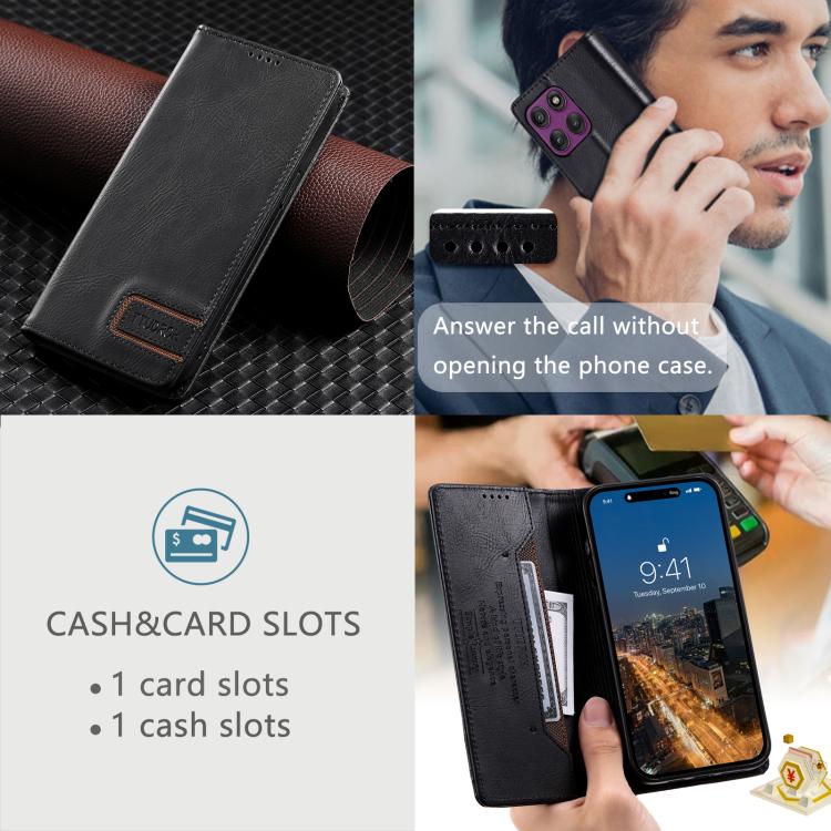 For Motorola Edge 60 Pro TTUDRCH RFID Retro Texture Magnetic Leather Phone Case