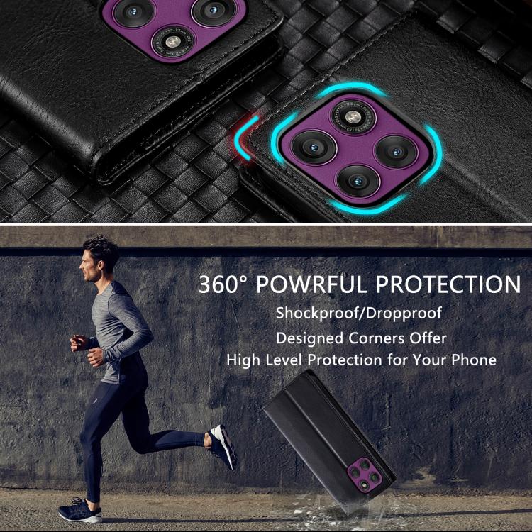 For Motorola Edge 60 Pro TTUDRCH RFID Retro Texture Magnetic Leather Phone Case