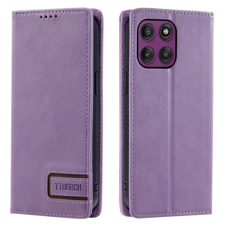 For Motorola Edge 60 Pro TTUDRCH RFID Retro Texture Magnetic Leather Phone Case