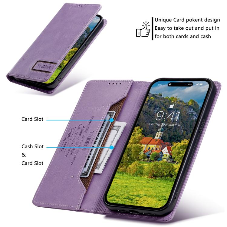 For Motorola Edge 60 Pro TTUDRCH RFID Retro Texture Magnetic Leather Phone Case