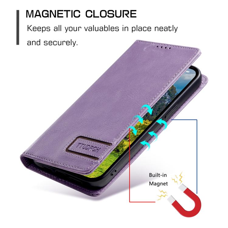 For Motorola Edge 60 Pro TTUDRCH RFID Retro Texture Magnetic Leather Phone Case