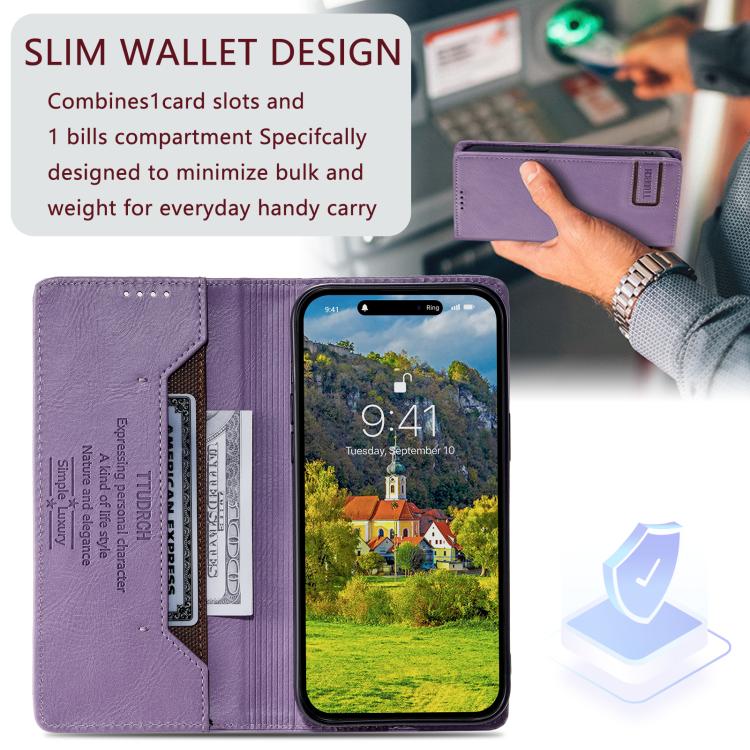 For Motorola Edge 60 Pro TTUDRCH RFID Retro Texture Magnetic Leather Phone Case