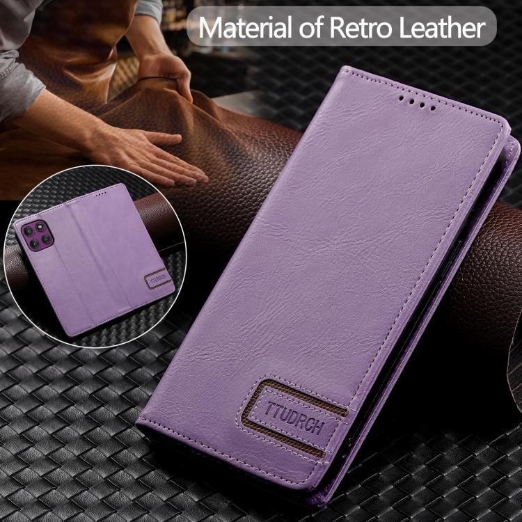 For Motorola Edge 60 Pro TTUDRCH RFID Retro Texture Magnetic Leather Phone Case