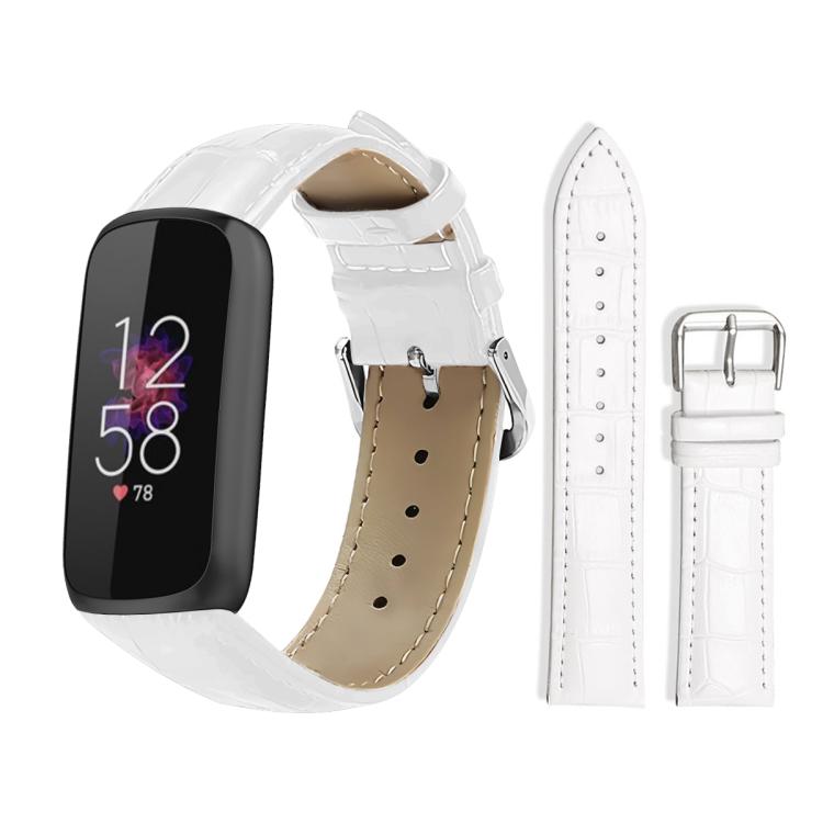 For Fitbit Luxe / Special Edition 12mm xDfind Bamboo Texture Pin Buckle Leather Watch Band