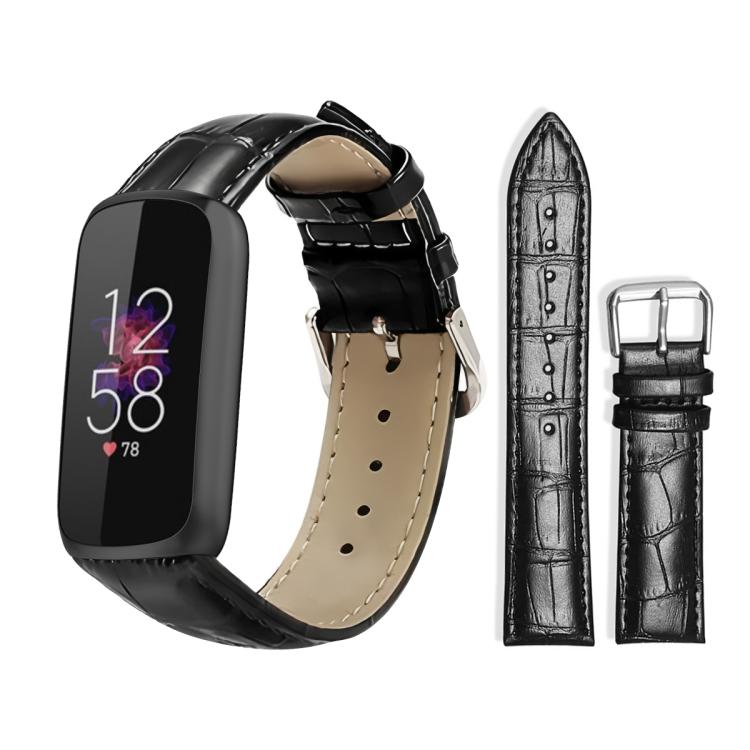 For Fitbit Luxe / Special Edition 12mm xDfind Bamboo Texture Pin Buckle Leather Watch Band