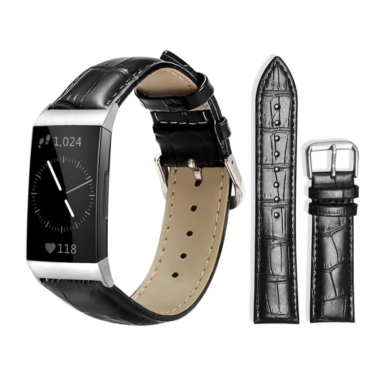 For Fitbit Charge 4 / 3 18mm xDfind Bamboo Texture Pin Buckle Leather Watch Band