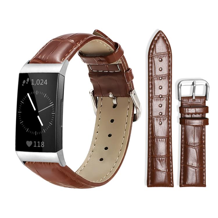 For Fitbit Charge 4 / 3 18mm xDfind Bamboo Texture Pin Buckle Leather Watch Band