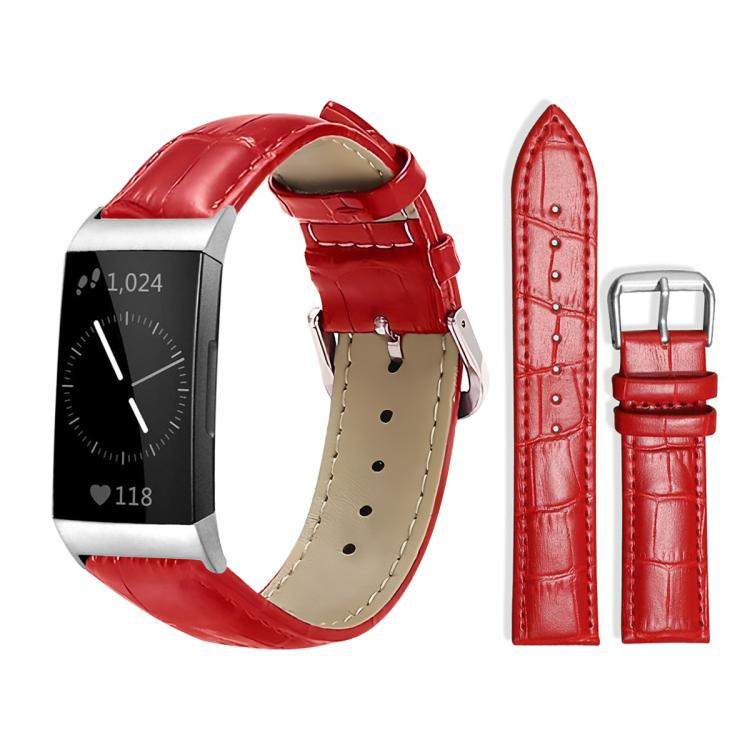 For Fitbit Charge 4 / 3 18mm xDfind Bamboo Texture Pin Buckle Leather Watch Band