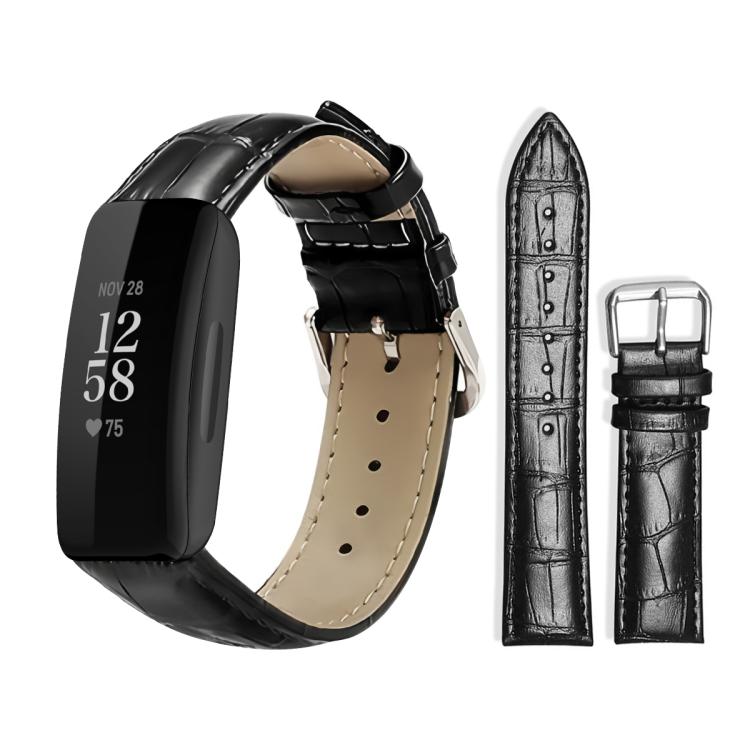 For Fitbit Inspire 2 / Ace 3 14mm xDfind Bamboo Texture Pin Buckle Leather Watch Band
