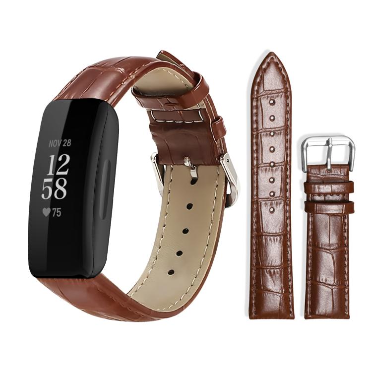 For Fitbit Inspire 2 / Ace 3 14mm xDfind Bamboo Texture Pin Buckle Leather Watch Band