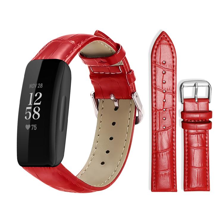 For Fitbit Inspire 2 / Ace 3 14mm xDfind Bamboo Texture Pin Buckle Leather Watch Band