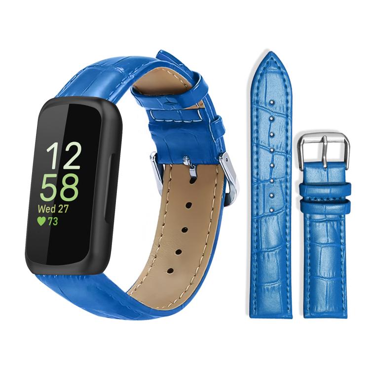 For Fitbit Inspire 3 12mm xDfind Bamboo Texture Pin Buckle Leather Watch Band