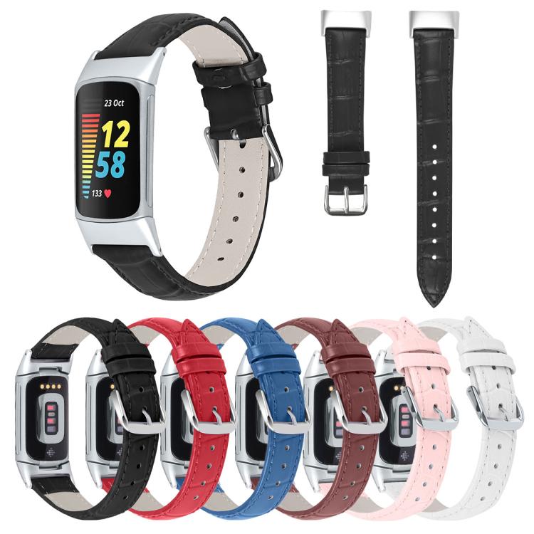 For Fitbit Luxe / Special Edition 12mm xDfind Bamboo Texture Pin Buckle Leather Watch Band