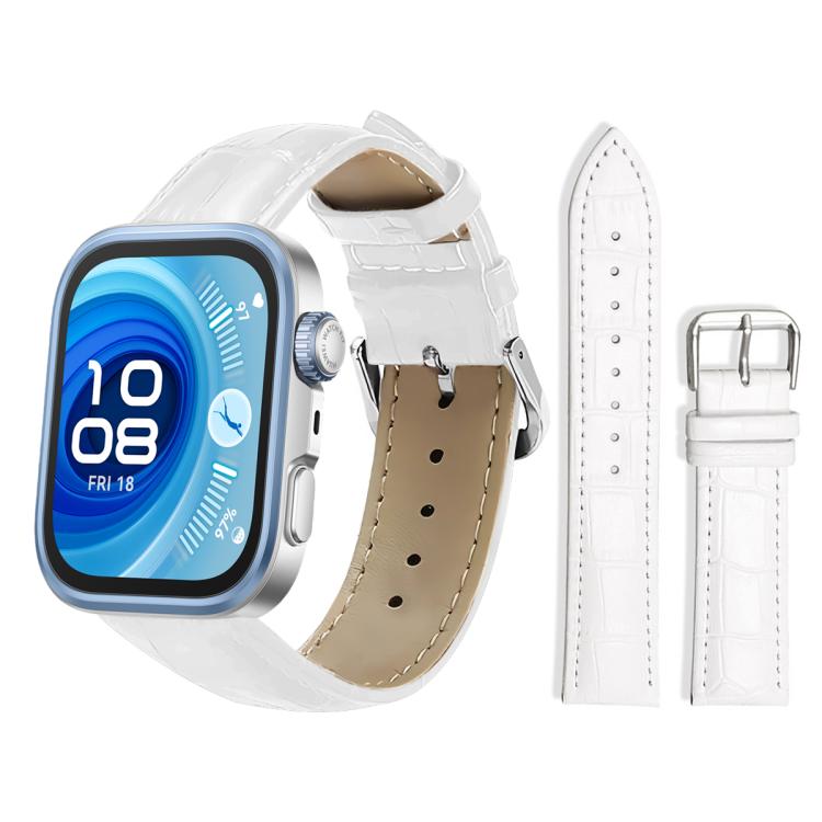 For Huawei Watch Fit 5 / Fit 5 Pro 20mm xDfind Bamboo Texture Pin Buckle Leather Watch Band