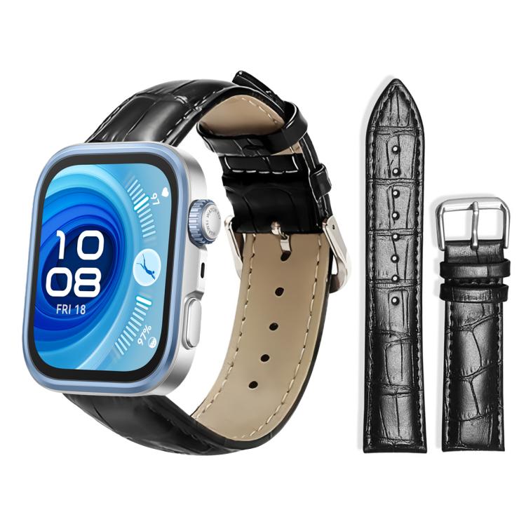 For Huawei Watch Fit 5 / Fit 5 Pro 20mm xDfind Bamboo Texture Pin Buckle Leather Watch Band