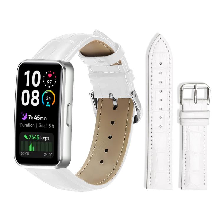For Huawei Band 10 / 9 / 8 14mm xDfind Bamboo Texture Pin Buckle Leather Watch Band