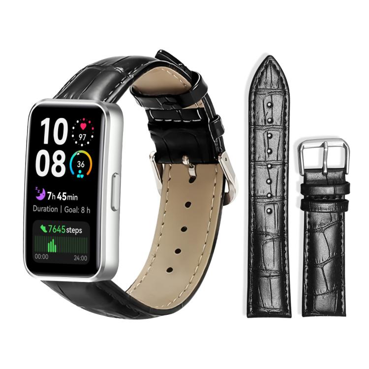 For Huawei Band 10 / 9 / 8 14mm xDfind Bamboo Texture Pin Buckle Leather Watch Band