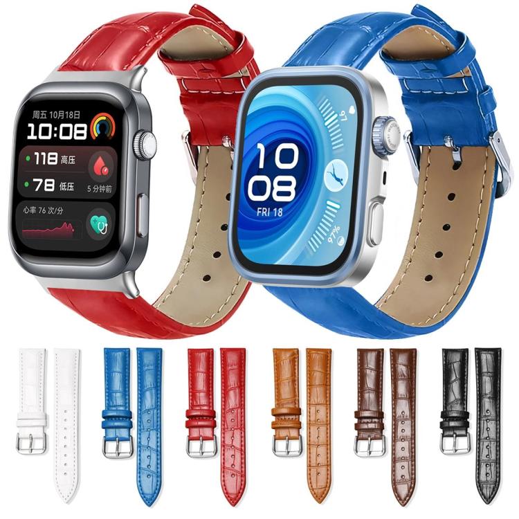 For Huawei Watch Fit 5 / Fit 5 Pro 20mm xDfind Bamboo Texture Pin Buckle Leather Watch Band