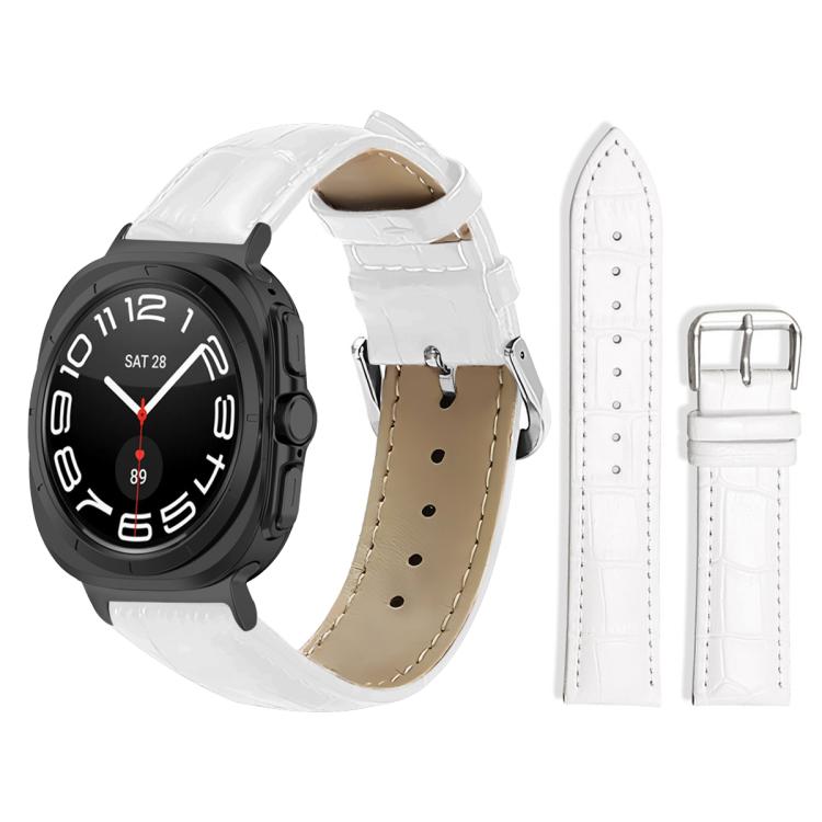 For Samsung Galaxy Watch Ultra / Ultra 2025 22mm xDfind Bamboo Texture Pin Buckle Leather Watch Band