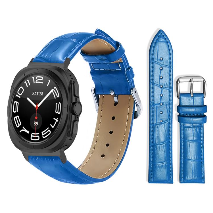 For Samsung Galaxy Watch Ultra / Ultra 2025 22mm xDfind Bamboo Texture Pin Buckle Leather Watch Band