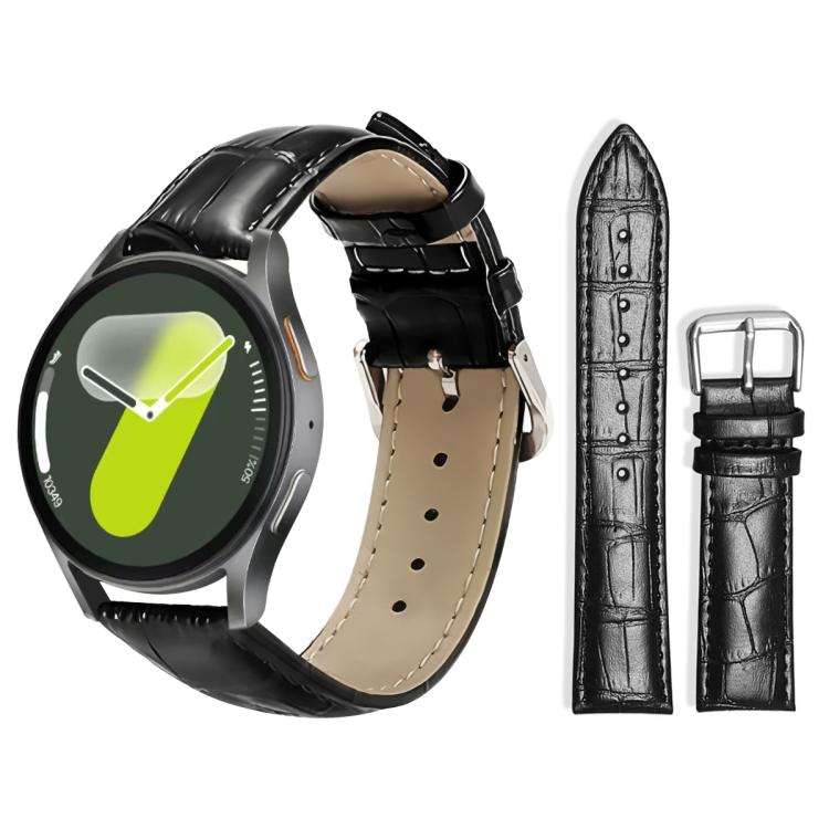 For Samsung Galaxy Watch7 / FE / 6 / 5 / 4 20mm xDfind Bamboo Texture Pin Buckle Leather Watch Band