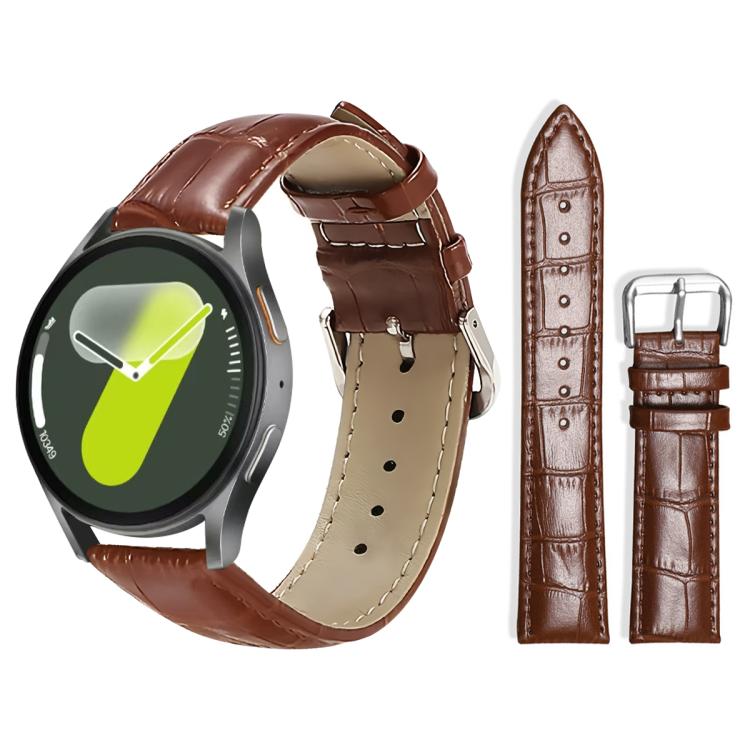 For Samsung Galaxy Watch7 / FE / 6 / 5 / 4 20mm xDfind Bamboo Texture Pin Buckle Leather Watch Band