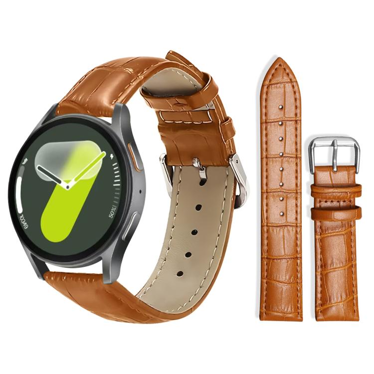 For Samsung Galaxy Watch7 / FE / 6 / 5 / 4 20mm xDfind Bamboo Texture Pin Buckle Leather Watch Band