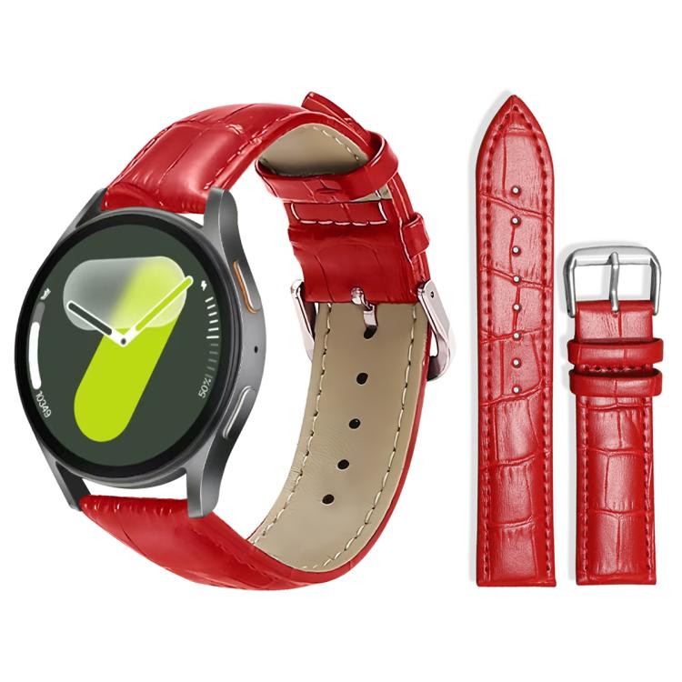 For Samsung Galaxy Watch7 / FE / 6 / 5 / 4 20mm xDfind Bamboo Texture Pin Buckle Leather Watch Band