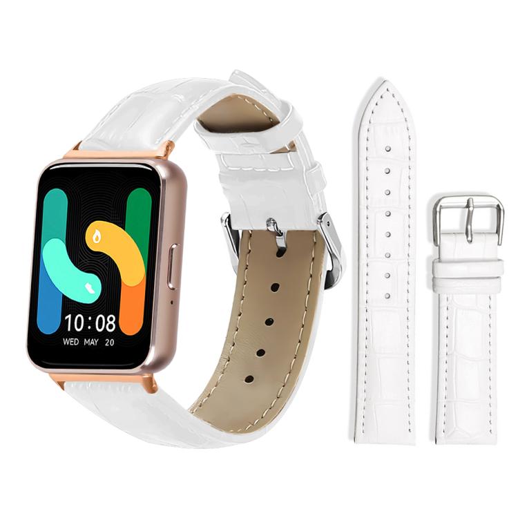 For Samsung Galaxy Fit3 SM-R390 20mm xDfind Bamboo Texture Pin Buckle Leather Watch Band