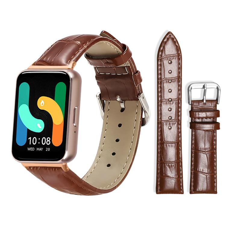 For Samsung Galaxy Fit3 SM-R390 20mm xDfind Bamboo Texture Pin Buckle Leather Watch Band